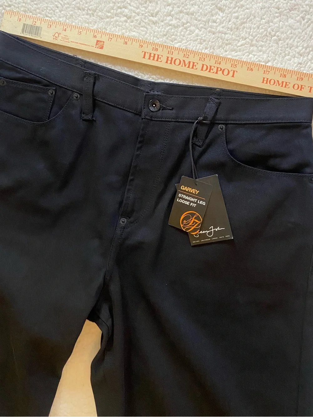 Sean John Mens Jeans Denim Straight Fit Wide Leg 38x30 Black Y2K Hip Hop NWT